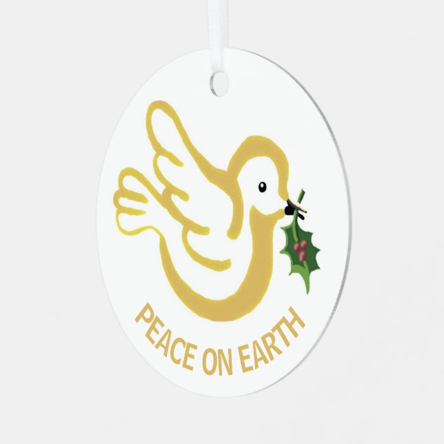 Peace on Earth Ceramic Ornament (Front Left)