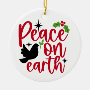 Peace on Earth Ceramic Tree Decoration