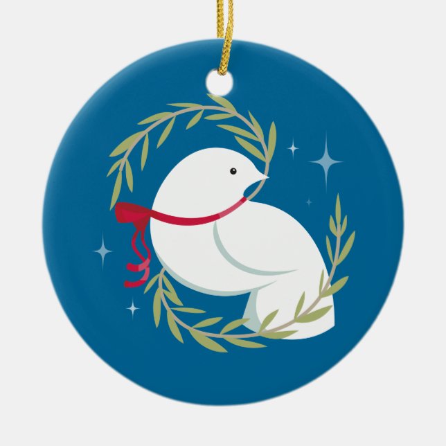 Peace on Earth Ceramic Tree Decoration (Front)