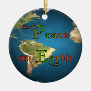 Peace On Earth Ceramic Tree Decoration