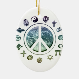 Peace on Earth Ceramic Tree Decoration
