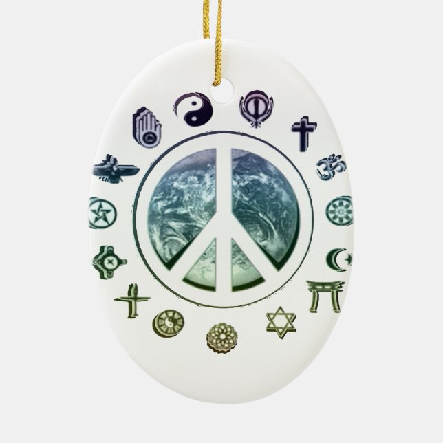 Peace on Earth Ceramic Tree Decoration (Back)