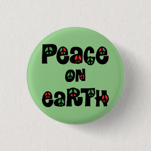 Peace On Earth Christmas 3 Cm Round Badge