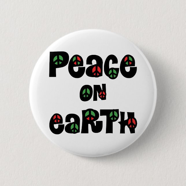 Peace On Earth Christmas 6 Cm Round Badge (Front)