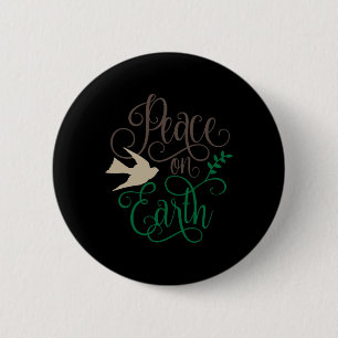 Peace On Earth Christmas  6 Cm Round Badge