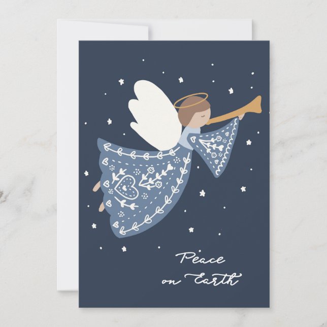 Peace on Earth Christmas Angel Holiday Cards (Front)