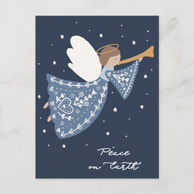 Peace on Earth Christmas Angel Holiday Cards (Front)
