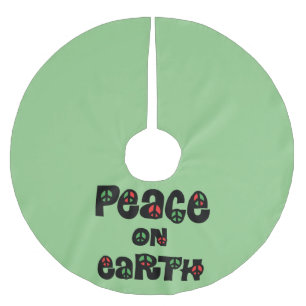 Peace On Earth Christmas Brushed Polyester Tree Skirt