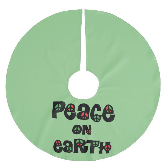 Peace On Earth Christmas Brushed Polyester Tree Skirt (Front)