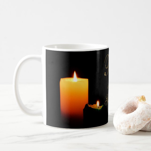Peace on Earth Christmas Candles Mug (With Donut)