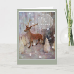 Peace on Earth Christmas Card with flocked