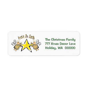 Peace On Earth Christmas Cards Mail Label Sticker