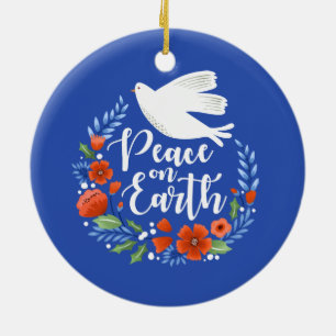 Peace on Earth Christmas Ceramic Tree Decoration