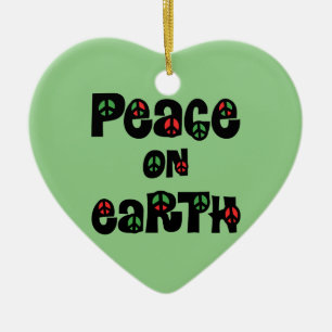 Peace On Earth Christmas Ceramic Tree Decoration