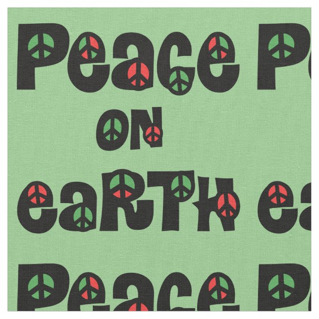 Peace On Earth Christmas Fabric (Close Up)