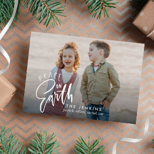 Peace on earth Christmas Holiday Photo Postcard