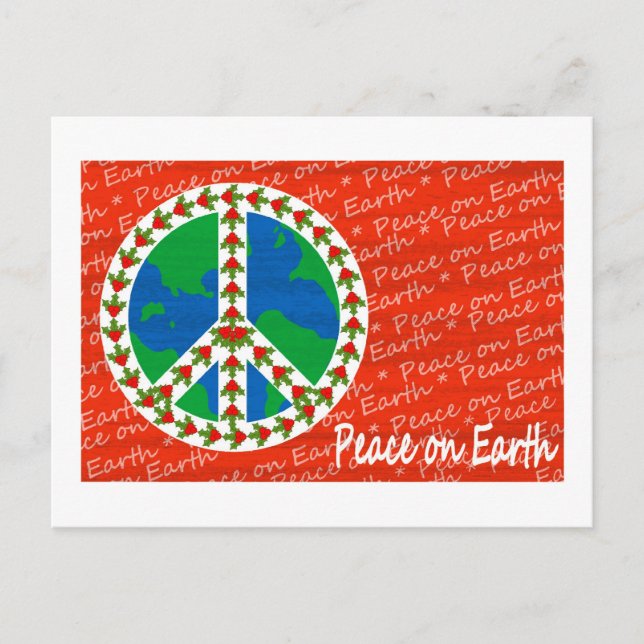 Peace on Earth Christmas Holiday Postcard (Front)