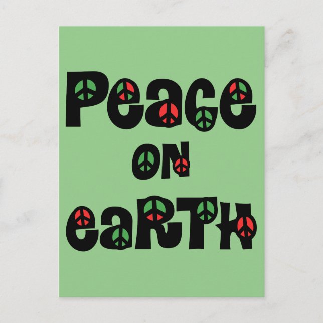 Peace On Earth Christmas Holiday Postcard (Front)