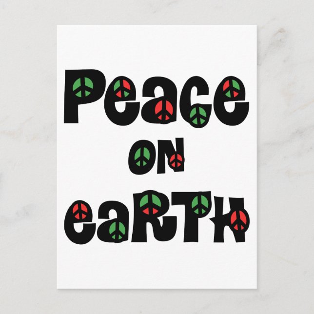 Peace On Earth Christmas Holiday Postcard (Front)