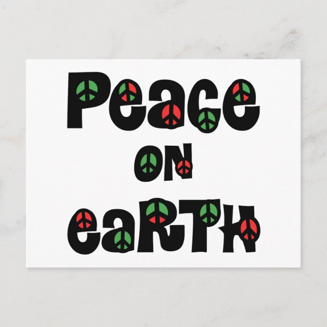 Peace On Earth Christmas Holiday Postcard (Front)