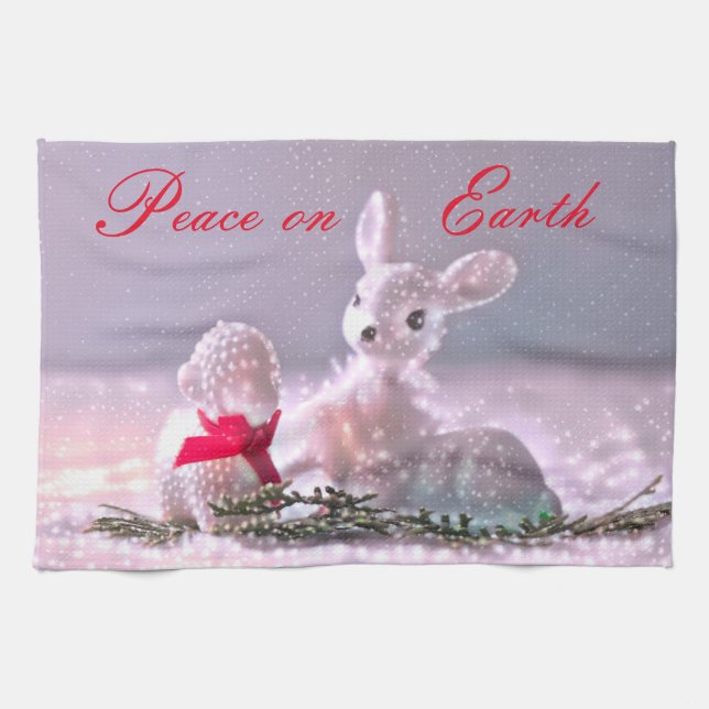 Peace on Earth Christmas Kitchen Towels (Horizontal)