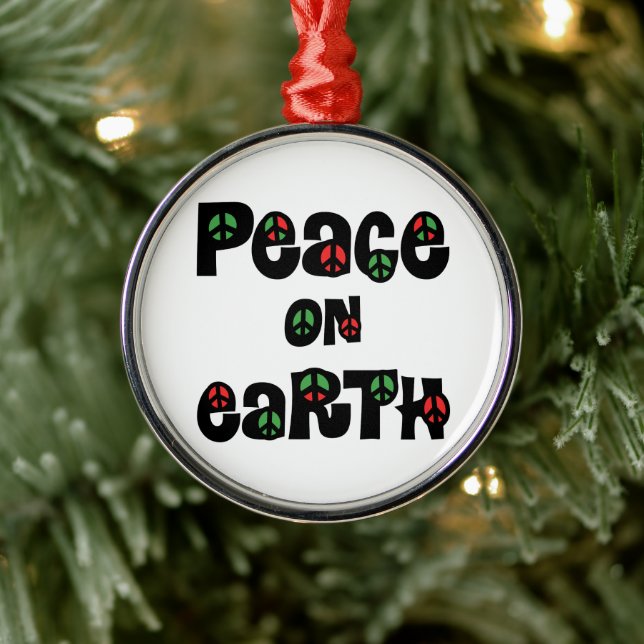 Peace On Earth Christmas Metal Tree Decoration (Tree)