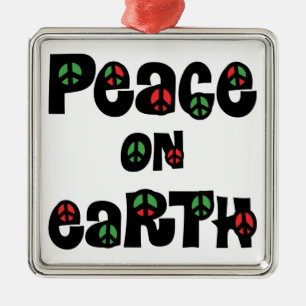 Peace On Earth Christmas Metal Tree Decoration