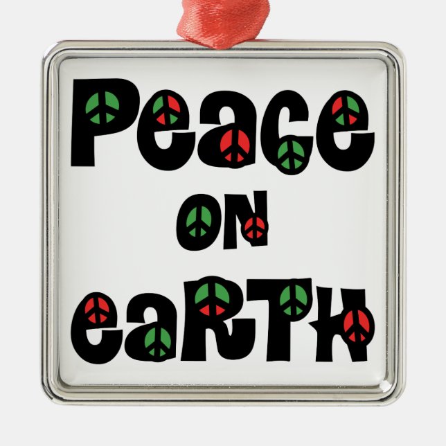Peace On Earth Christmas Metal Tree Decoration (Front)