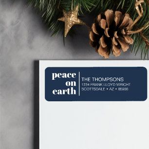 Peace On Earth Christmas Minimalist Return Address