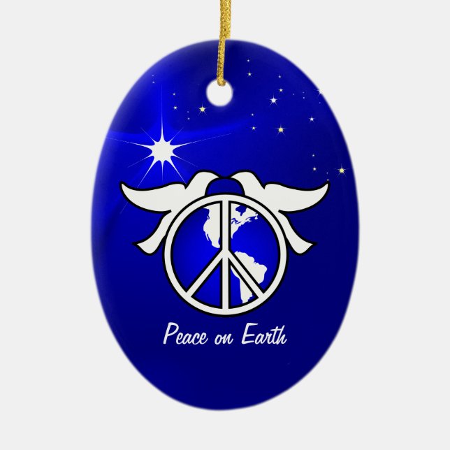 Peace on Earth Christmas Ornament Template (Front)