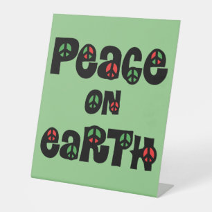 Peace On Earth Christmas Pedestal Sign