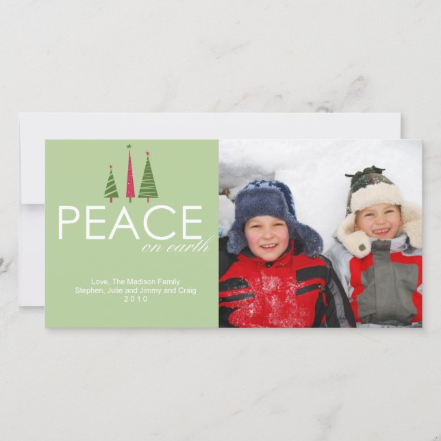 Peace on Earth Christmas Photo Card (Front)