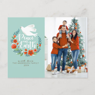 Peace on Earth Christmas Photo Postcard
