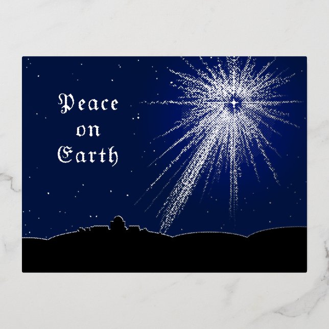 Peace on Earth Christmas Postcard with Foil (Front)