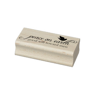 Peace on Earth Christmas Rubber Art Stamp