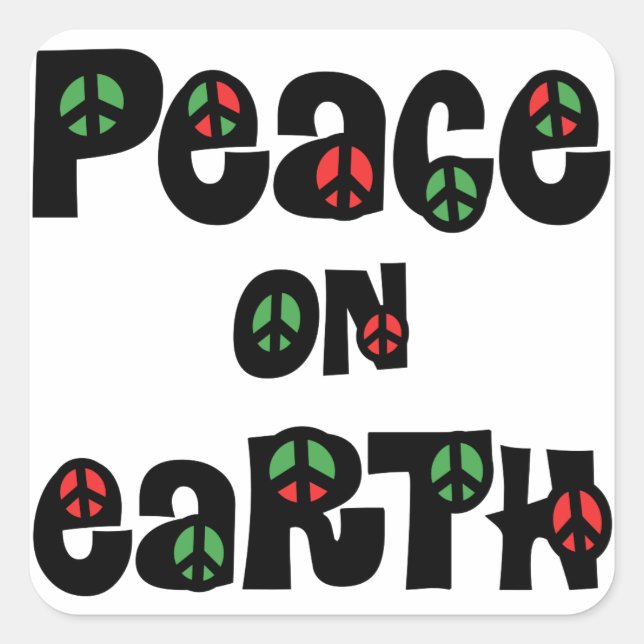 Peace On Earth Christmas Square Sticker (Front)