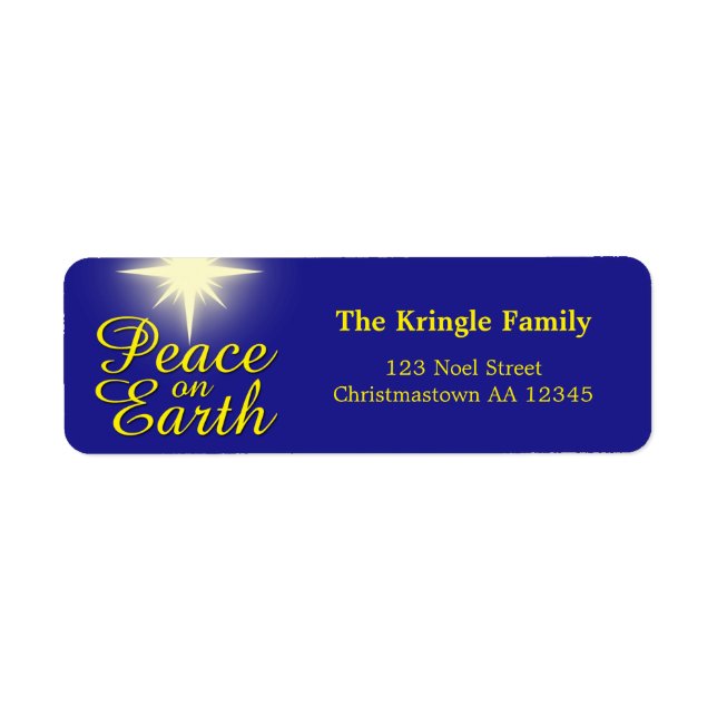 Peace on Earth Christmas Star Address Labels (Front)