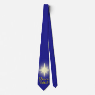 Peace on Earth Christmas Star Holiday Tie
