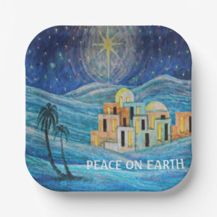 Peace on Earth Christmas Star of Bethlehem Napkins Paper Plate