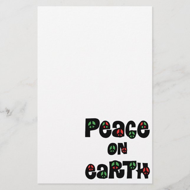 Peace On Earth Christmas Stationery (Front)