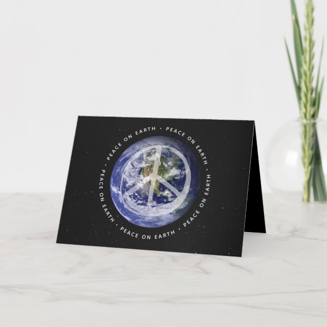 PEACE on Earth - Christmas Symbol Sign Corporate Holiday Card (Front)