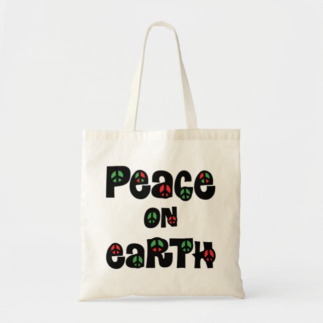 Peace On Earth Christmas Tote Bag (Front)