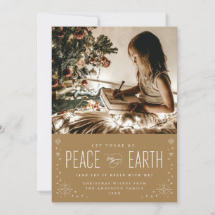Peace on Earth Christmas with Stars Photo Card