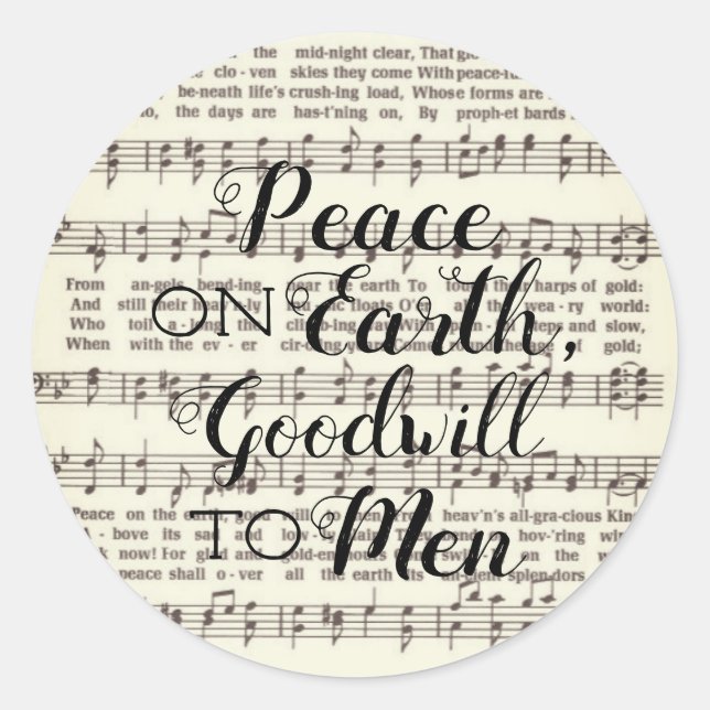 Peace on Earth Classic Round Sticker (Front)