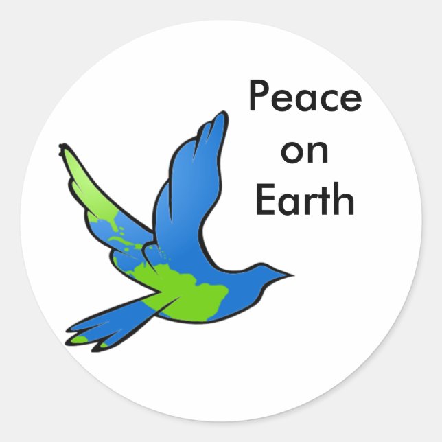 Peace On Earth Classic Round Sticker (Front)