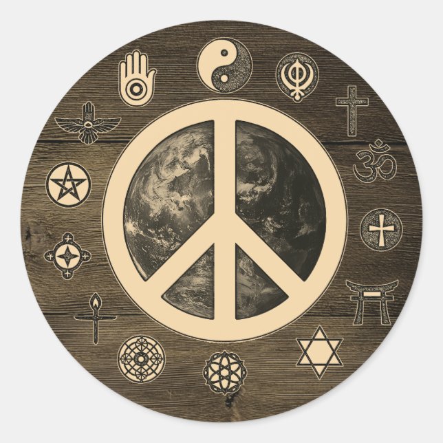 Peace on Earth Classic Round Sticker (Front)