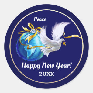 Peace on Earth. Customisable New Year's Stickers