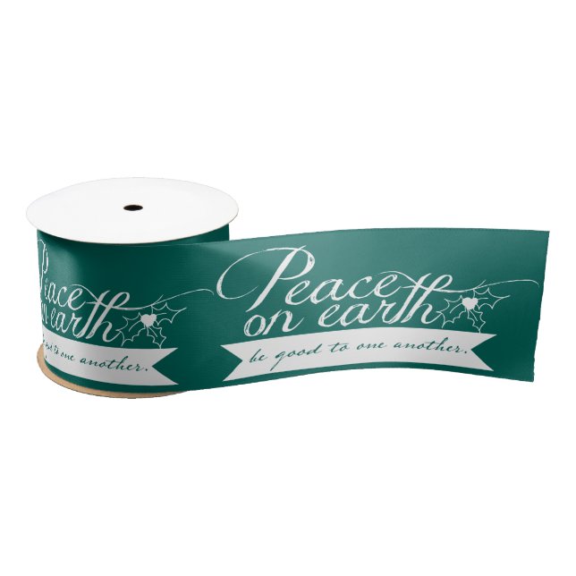 Peace on Earth Customise Colours Christmas Ribbon Satin Ribbon (Spool)