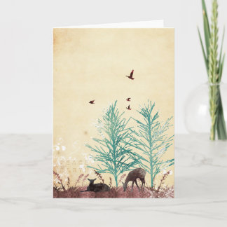 Peace On Earth Deer Holiday Card