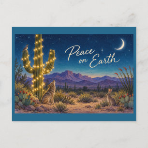 Peace on Earth - Desert landscape and wildlife Postcard